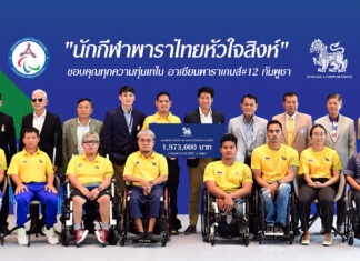 สิงห์ อัดฉีดเพิ่ม 2 ล้าน ให้ทัพนักกีฬาพาราไทย หลังสร้างความสำเร็จ ใน “อาเซียนพาราเกมส์ ครั้งที่ 12” กัมพูชา
