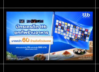 HOT DEAL บัตรเครดิต ttb ยกทัพร้านอาหารมากกว่า 60 ร้าน เสิร์ฟเครดิตเงินคืน 3% และโบนัสเพิ่ม 500 บาท